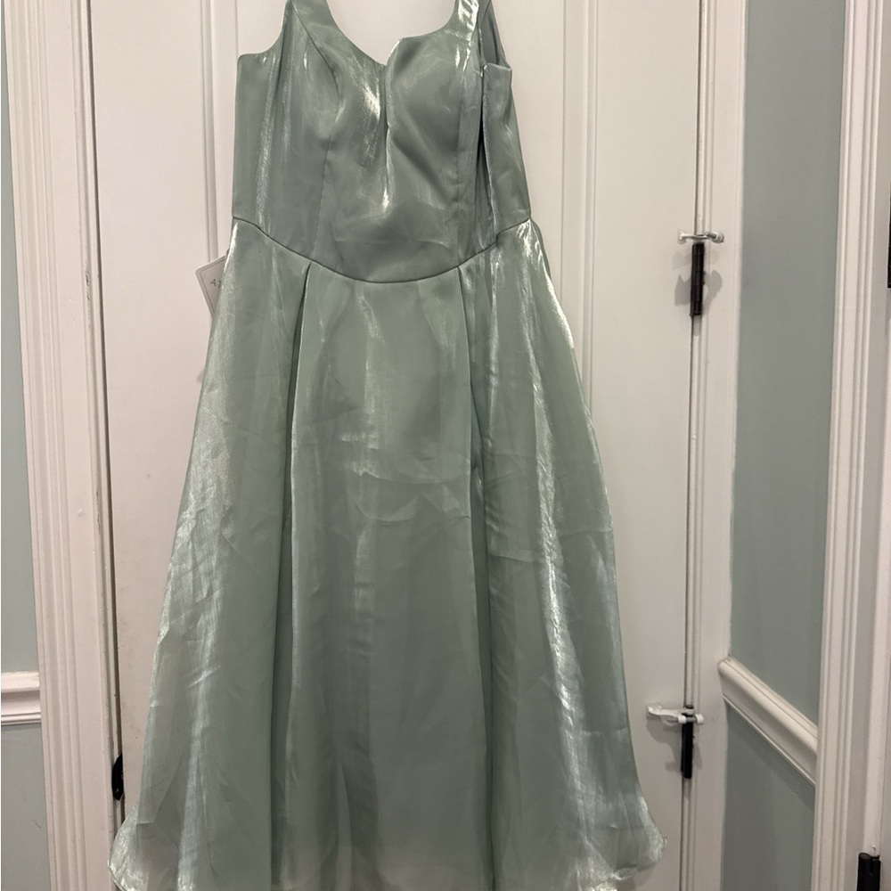Azazie Shimmering Seafoam Kids Dress